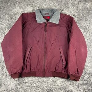 Red Ledge Bomber Jacket Mens M Maroon Fleece Lined Full Zip Outdoor Gorpcore